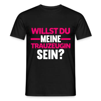 Willst du meine Trauzeugin sein? - Männer T-Shirt - Schwarz - Vorne - AI Model Male 178 light (178cm)