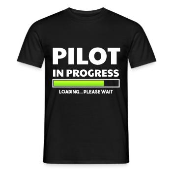 Airplane Pilot Flying Training I Gift - Men's T-Shirt - black - Front - AI Model Male 178 light (178cm)