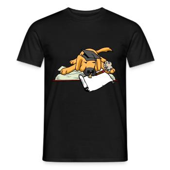 Dog Student Study University University Scholar Abi - Men's T-Shirt - black - Front - AI Model Male 178 light (178cm)
