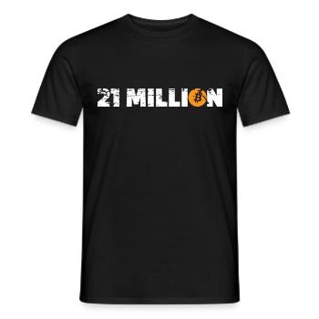21 Million Bitcoin Cryptocurrency HODL BTC - Men's T-Shirt - black - Front - AI Model Male 178 light (178cm)