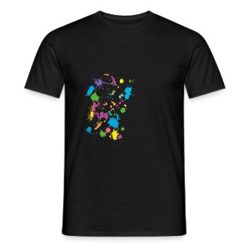 bunte Farbkleckse - Männer T-Shirt - Schwarz - Vorne - AI Model Male 178 light (178cm)