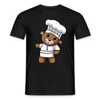 Kochkunst Teddy Koch Küche Zeichnung Comic Bär - Männer T-Shirt - Schwarz - Vorne - AI Model Male 178 light (178cm)