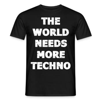 Techno - Men's T-Shirt - black - Front - AI Model Male 178 light (178cm)
