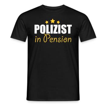 Polizist Pension shirt geschenk polizei ruhestand - Männer T-Shirt - Schwarz - Vorne - AI Model Male 178 light (178cm)