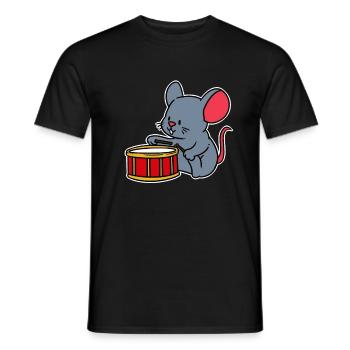 Baby Child Kids Drum Mouse Music Gift Sweet - Men's T-Shirt - black - Front - AI Model Male 178 light (178cm)