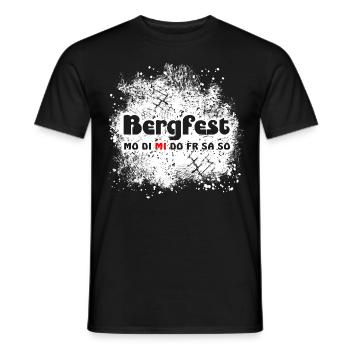 Bergfest. Mittwoch. Woche. Arbeit. Job. Lustig - Männer T-Shirt - Schwarz - Vorne - AI Model Male 178 light (178cm)