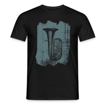 Tuba Instrument - Men's T-Shirt - black - Front - AI Model Male 178 light (178cm)