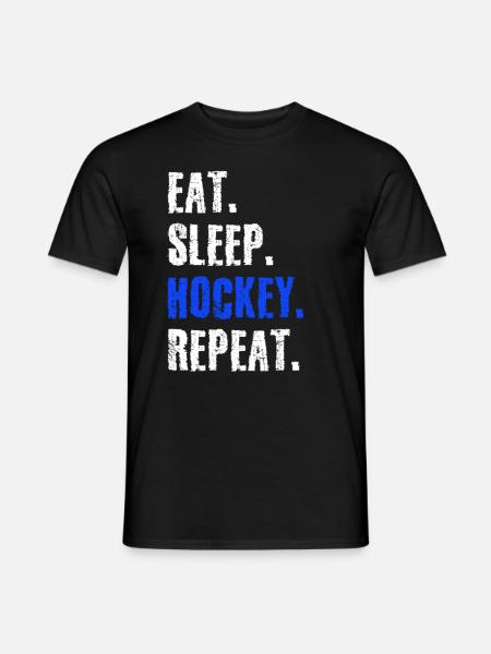 hockey eat sleep repeat - Men's T-Shirt - black