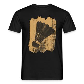 Badminton shuttlecock - Men's T-Shirt - black - Front - AI Model Male 178 light (178cm)