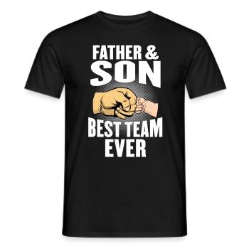 father and son - Men's T-Shirt - black - Front - AI Model Male 178 light (178cm)