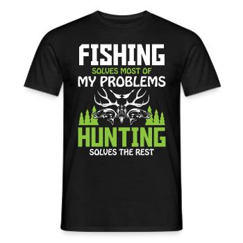 chasse et pêche disant - T-shirt homme - noir - Devant - AI Model Male 178 light (178cm)