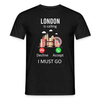 Londres - T-shirt homme - noir - Devant - AI Model Male 178 light (178cm)