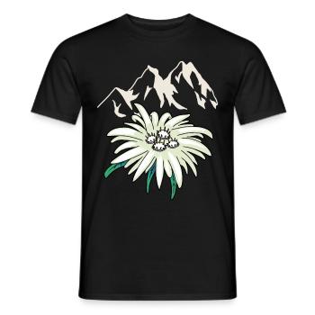 Montagnes Montagnes Sommets Edelweiss Blume Tirol Alm - T-shirt homme - noir - Devant - AI Model Male 178 light (178cm)