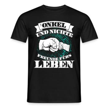 onkel und nichte - Männer T-Shirt - Schwarz - Vorne - AI Model Male 178 light (178cm)