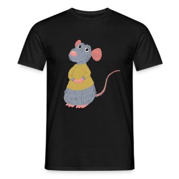 Rat rongeur rongeur souris vermine ravageur - T-shirt homme - noir - Devant - AI Model Male 178 light (178cm)