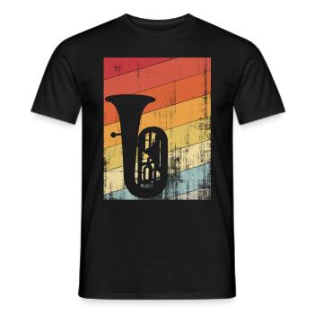 Tuba instrument - Men's T-Shirt - black - Front - AI Model Male 178 light (178cm)