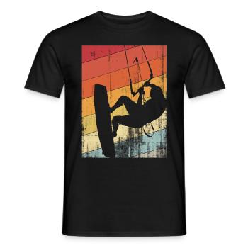 kitesurfing drachen drachen retro - Männer T-Shirt - Schwarz - Vorne - AI Model Male 178 light (178cm)