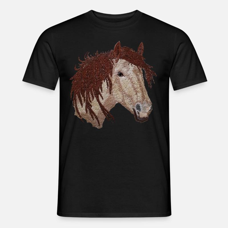 Pferd, Pferdekopf, Pferde - Männer T-Shirt - Schwarz