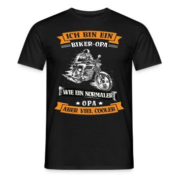 Biker Opa Motorrad Geschenk - Männer T-Shirt - Schwarz - Vorne - AI Model Male 178 light (178cm)