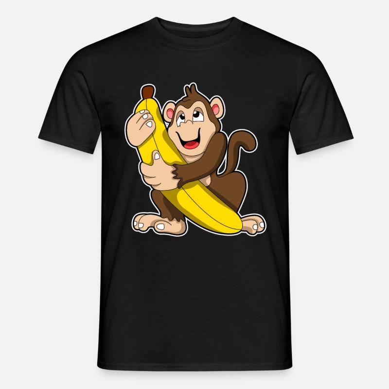 Affe mit Bananen - Männer T-Shirt - Schwarz