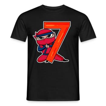 Son 7 years old Ninja - Men's T-Shirt - black - Front - AI Model Male 178 light (178cm)