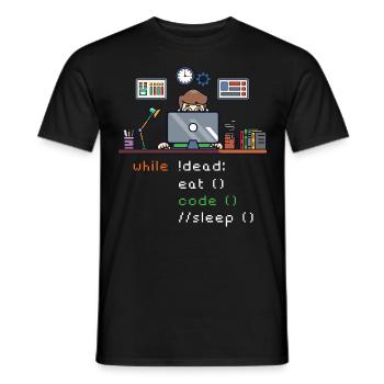 Computer Science Python P... Programmeur & Nerd - T-shirt homme - noir - Devant - AI Model Male 178 light (178cm)