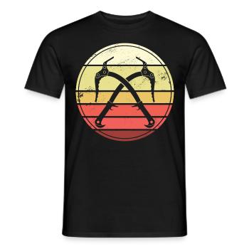Escalade de glace rétro piolet grimpeur sur glace - T-shirt homme - noir - Devant - AI Model Male 178 light (178cm)