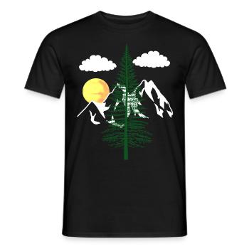 nature nature nature montagne arbres amoureux de la nature écologie - T-shirt homme - noir - Devant - AI Model Male 178 light (178cm)