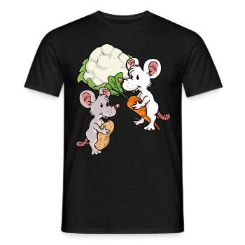 Organic Eco Mice Vegetables Rodents Hunger Mouse - Men's T-Shirt - black - Front - AI Model Male 178 light (178cm)