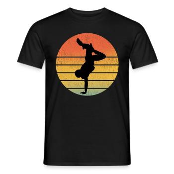 Breakdance Breakdancing Breakdancer Vintage Retro - Men's T-Shirt - black - Front - AI Model Male 178 light (178cm)