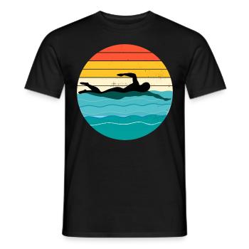 Natation Équipe De Natation Nageur Athlète Vintage Rétro - T-shirt homme - noir - Devant - AI Model Male 178 light (178cm)