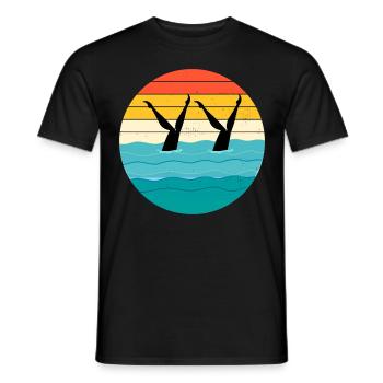 Synchro Swim Swimmer Synchronized Swimming Vintage - Men's T-Shirt - black - Front - AI Model Male 178 light (178cm)