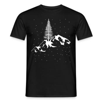 Berg Gebirge Schnee Schneefall Winter Xmas Gipfel - Männer T-Shirt - Schwarz - Vorne - AI Model Male 178 light (178cm)