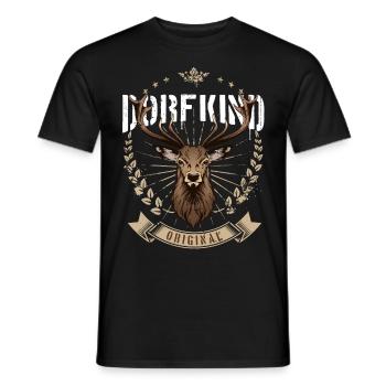 Dorfkind Hirsch - Männer T-Shirt - Schwarz - Vorne - AI Model Male 178 light (178cm)