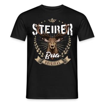 Steirer Bua Steirerbua Steiermark Hirsch Jäger - Männer T-Shirt - Schwarz - Vorne - AI Model Male 178 light (178cm)
