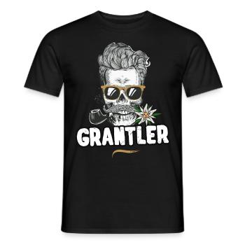 Grantler Totenkopf Bayern Bua Bayrischer Dialekt - Männer T-Shirt - Schwarz - Vorne - AI Model Male 178 light (178cm)