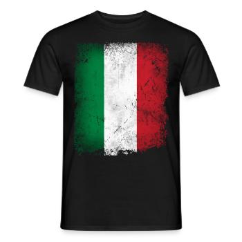 Italien Fahne Flagge Italy Italia Fußball Fan - Männer T-Shirt - Schwarz - Vorne - AI Model Male 178 light (178cm)