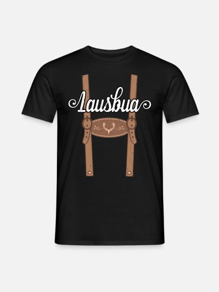 Lausbua Lederhose Tracht bayrischer Bua Bayern - Männer T-Shirt - Schwarz