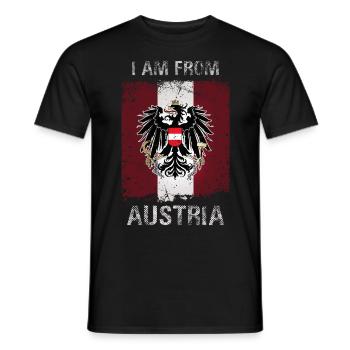 Österreich I am from Austria Retro Fahne Flagge - Männer T-Shirt - Schwarz - Vorne - AI Model Male 178 light (178cm)