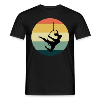 Aerial Hoop Lyra Circus Acrobatics Vintage Retro - Men's T-Shirt - black - Front - AI Model Male 178 light (178cm)