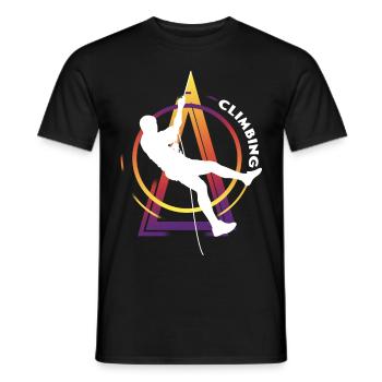 Climbing Climbing Climbers Mountains Climbing Wall - Men's T-Shirt - black - Front - AI Model Male 178 light (178cm)