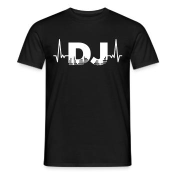 DJ Herzschlag Geschenk Für Discjockey Geschenkidee - Männer T-Shirt - Schwarz - Vorne - AI Model Male 178 light (178cm)