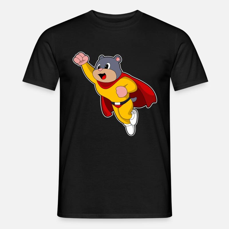Mole as a hero - Men's T-shirt - black
