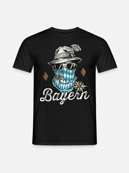 Freistaat Bayern T-Shirt Herren Bayrische Tracht - Männer T-Shirt - Schwarz
