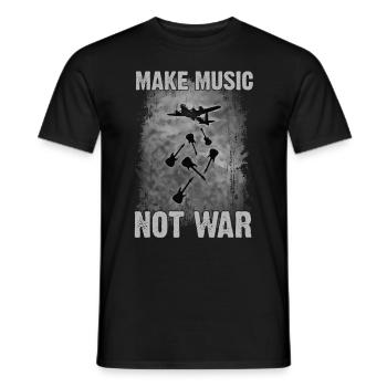Make Music, not War. - Men's T-Shirt - black - Front - AI Model Male 178 light (178cm)