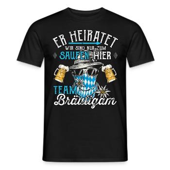 JGA Männer T-Shirt Team Bräutigam Poltern Polterer - Männer T-Shirt - Schwarz - Vorne - AI Model Male 178 light (178cm)