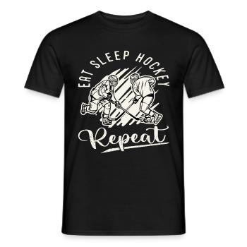 Hockey sur glace Hockey Sport Manger Dormir Hockey Répéter - T-shirt homme - noir - Devant - AI Model Male 178 light (178cm)