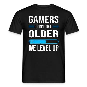 Grunge Gamer Level Up Fête d’anniversaire - T-shirt homme - noir - Devant - AI Model Male 178 light (178cm)