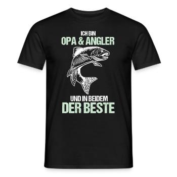Angler Angeln Opa - Männer T-Shirt - Schwarz - Vorne - AI Model Male 178 light (178cm)