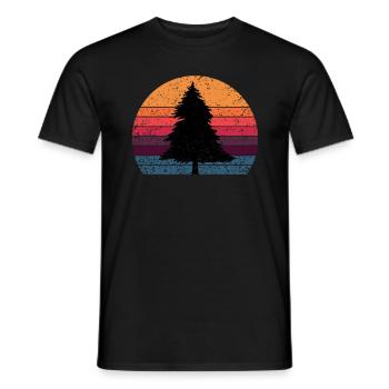 Happy Tree Outdoor Mountain Hiking Bigfoot - Männer T-Shirt - Schwarz - Vorne - AI Model Male 178 light (178cm)